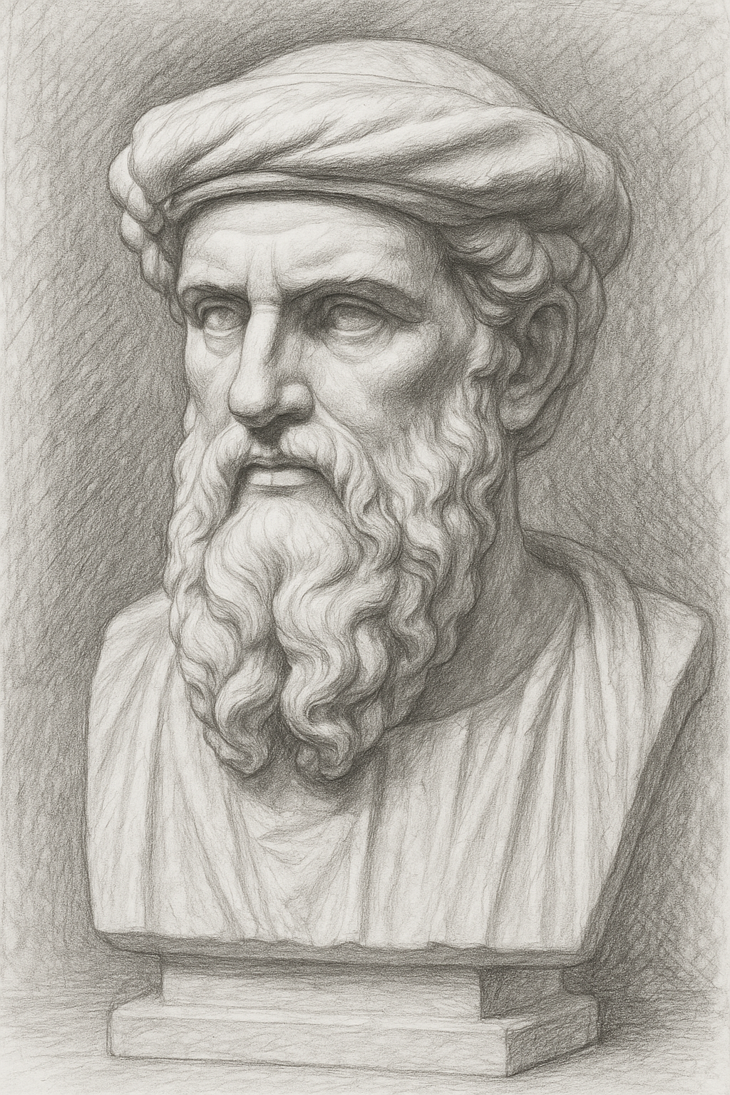A depiction of Pythagoras and ancient Greek philosophy